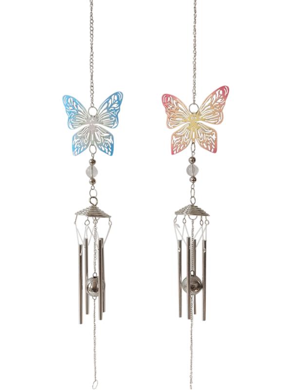 70cm Coloured Butterfly Wind Chime 2 Asstd