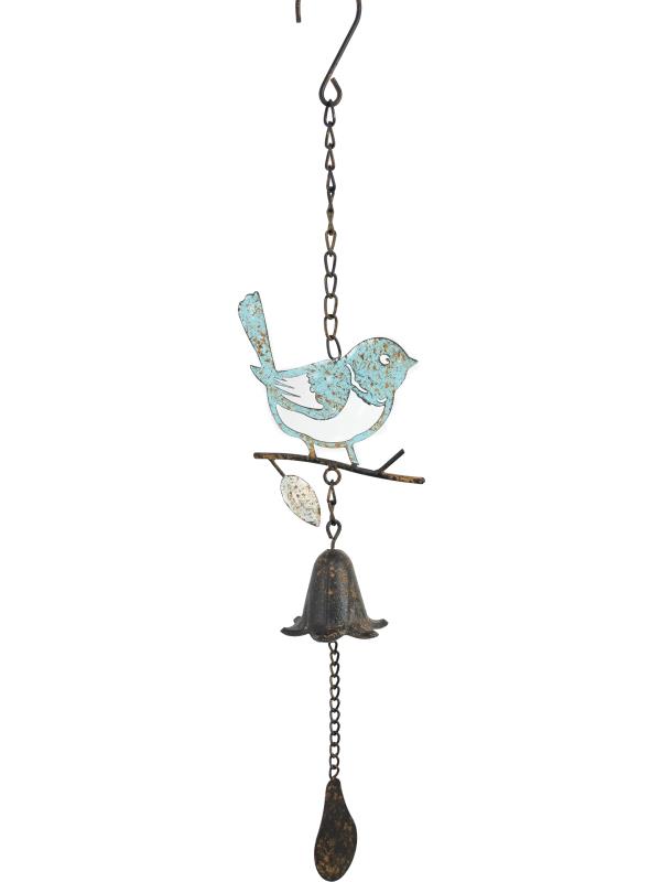 52cm Metal Blue Bird with Cast Iron Bell