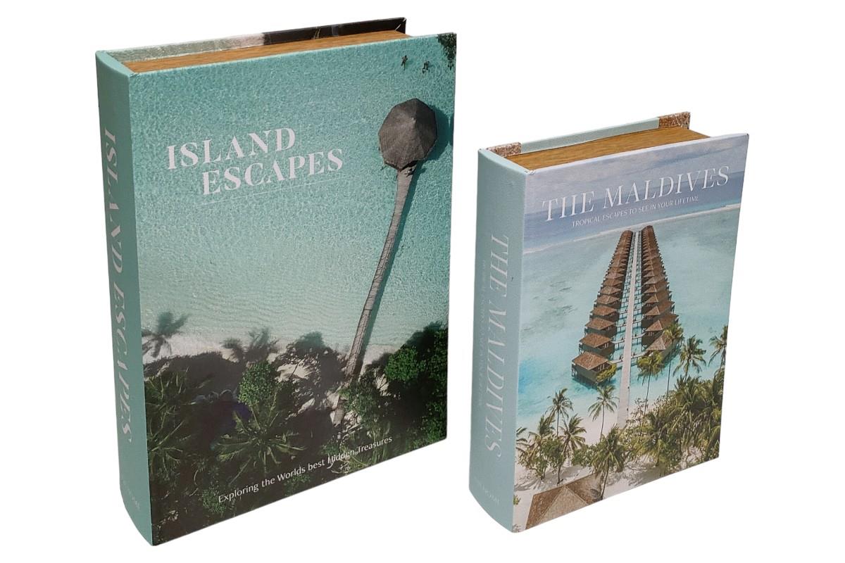 Set of 2 Book Boxes "Island Escapes & Maldives"