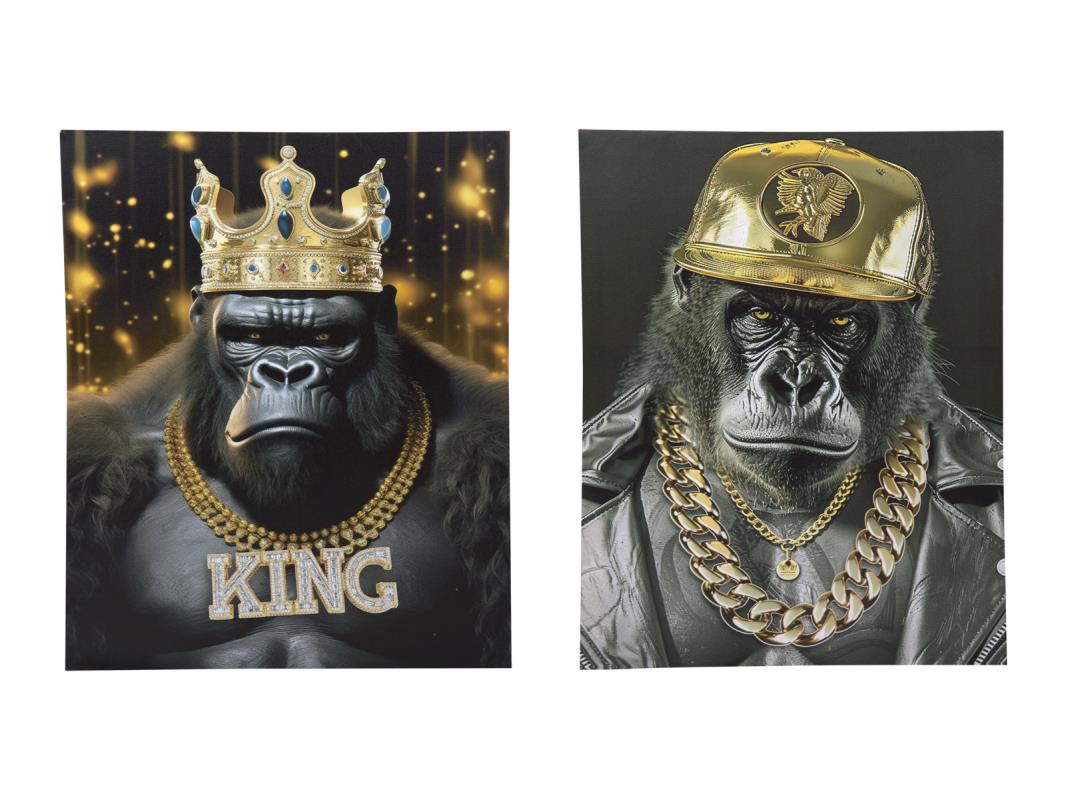 40x50cm Gorilla Canvas Gold Frame