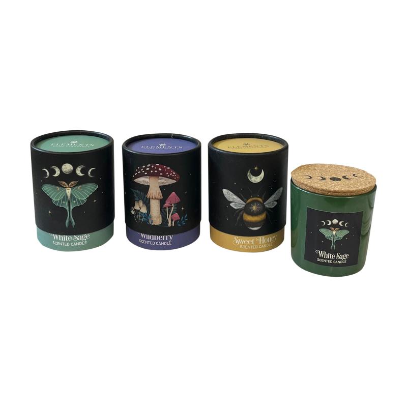 120gram Candle with Moth Moon Phase Design 3 Asstd