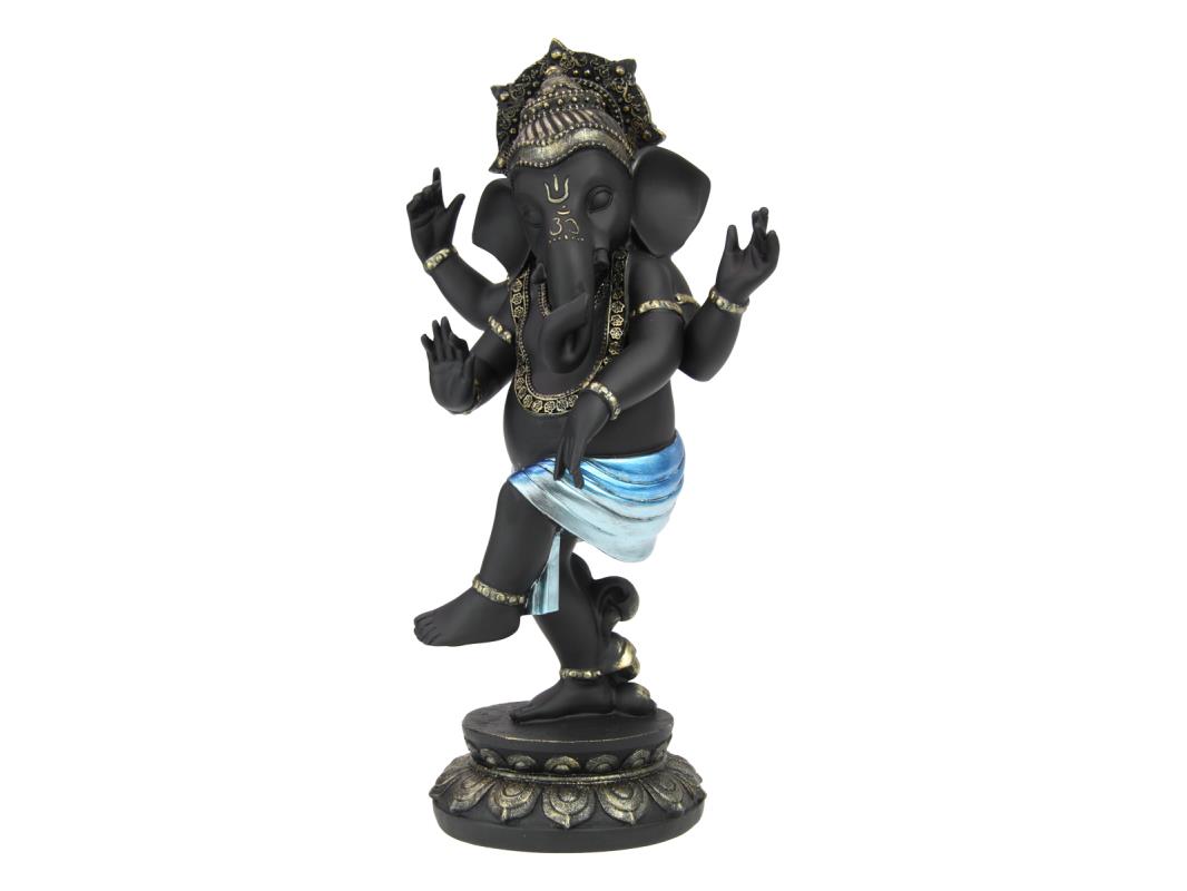 32cm Standing Dancing Ganesh in Blue Finish