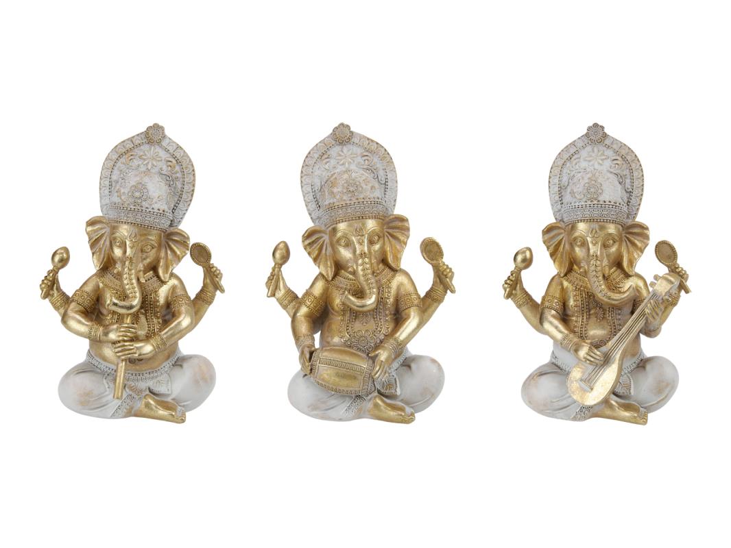 23cm Sitting Ganesh with Musical Instrument