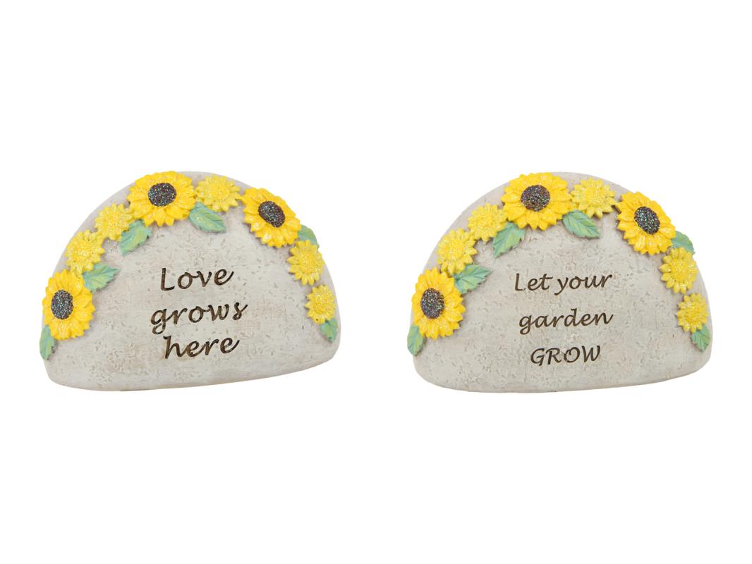 7cm Sunflower Inspirational Rock 2 Asstd