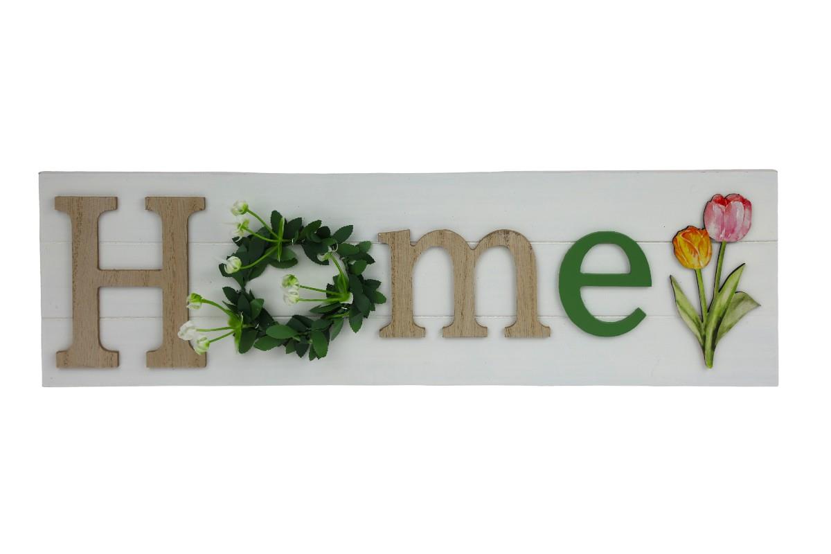 40x12cm Floral Home MDF Plaque