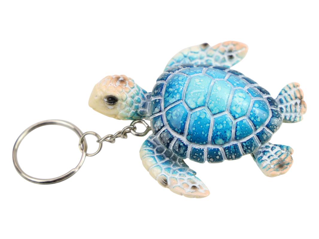 7cm Marble Turtle Key Ring 3 Asstd