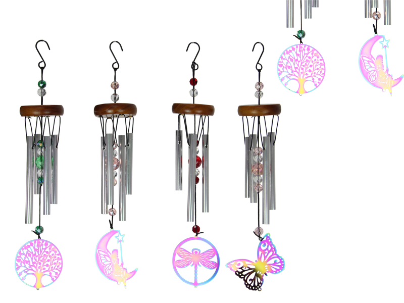 Mini Wind Chime with Rainbow Catcher 4 Asstd