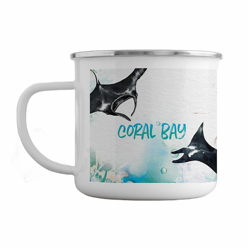 8cm Enamel Mug Manta Ray by Kelly Lane