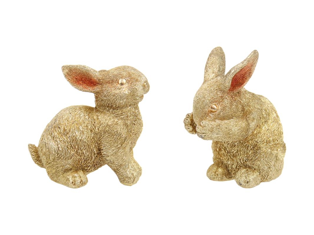 12cm Lucky Gold Bunny Rabbit 2 Asstd