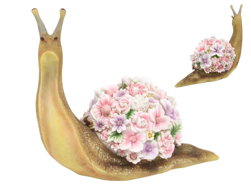 26cm Snail with Floral Shell