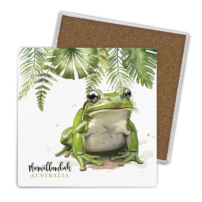 Set of 4 Ceramic Square Coaster 10x10cm (Gift Box) Frog