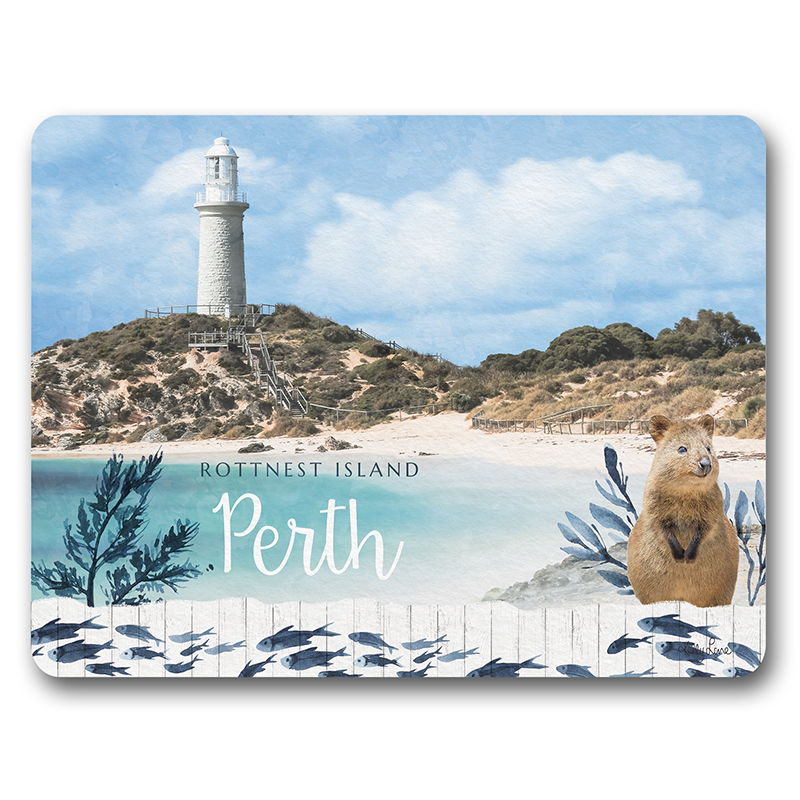 Set of 6 34x27cm Cork Placemat Rottnest Island by Kelly Lane