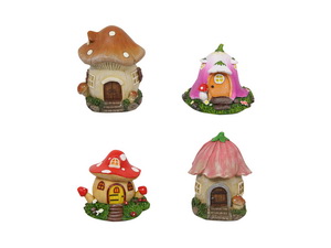 10cm Mushroom Fairy Garden House 4 Asstd